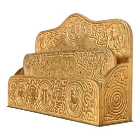Tiffany Studios New York Zodiac Pattern Bronze Dore Letter Rack (1 of 12)