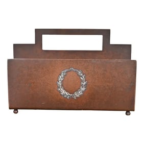 Heintz Arts & Crafts Sterling Silver on Bronze Letter Rack