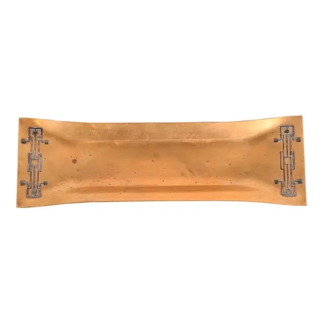 Heintz Arts & Crafts Sterling Silver on Bronze Pen Tray (1 of 12)