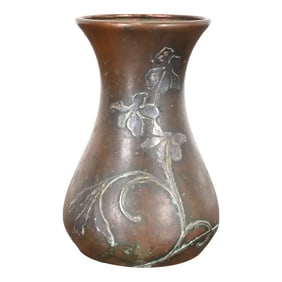 Heintz Arts & Crafts Sterling Silver on Bronze Petite Vase