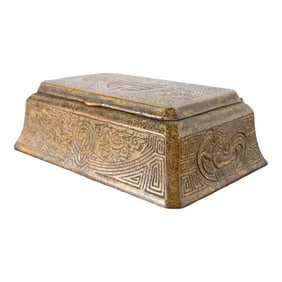 Tiffany Studios New York Chinese Pattern Bronze Dore Box, Circa 1910