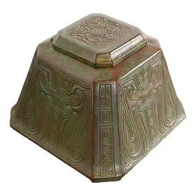 Tiffany Studios Chinese Pattern Bronze Inkwell