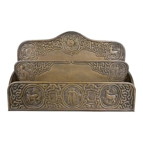 Tiffany Studios New York Zodiac Pattern Bronze Letter Rack