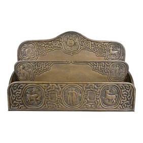 Tiffany Studios New York Zodiac Pattern Bronze Letter Rack (1 of 12)