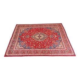 Mid 20th Century Vintage Hand-Knotted Persian Tabriz Room Size Wool Area Rug