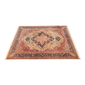 Vintage Hand-Knotted Persian Tabriz Room Size Wool Area Rug