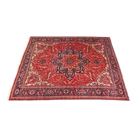 Mid 20th Century Vintage Hand-Knotted Persian Heriz Room Size Rug