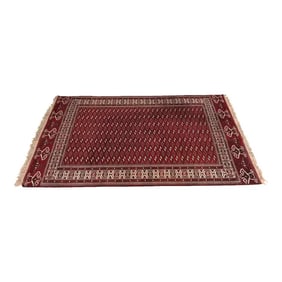 Vintage Hand-Knotted Tribal Persian Bokhara Room Size Rug