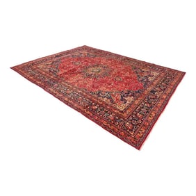 Vintage Hand-Woven Persian Tabriz Room Size Wool Area Rug