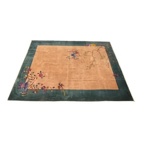 Antique Chinese Nichols Art Deco Hand-Knotted Room Size Wool Rug, Circa 1920s