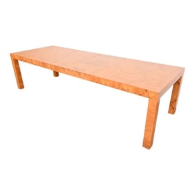 Milo Baughman for Thayer Coggin Mid-Century Modern Burl Wood Parsons Extension Dining Table