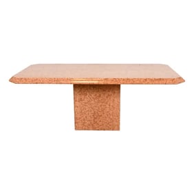 Modern Italian Rouge Marble Pedestal Dining Table, Circa 1970s