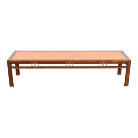 Michael Taylor for Baker Far East Collection Teak, Walnut, and Brass Coffee Table