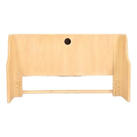 Jay Spectre for Century Furniture Modern Art Deco White Oak & Chrome Queen Size Headboard