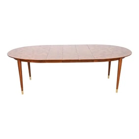 Bert England for Johnson Furniture Patchwork Walnut Extension Dining Table, Newly Refinished