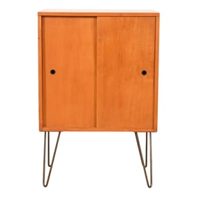 Paul McCobb Planner Group Sliding Door Cabinet on Hairpin Legs, 1950s