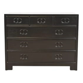 Michael Taylor for Baker Far East Collection Black Lacquered Dresser Chest, Newly Refinished