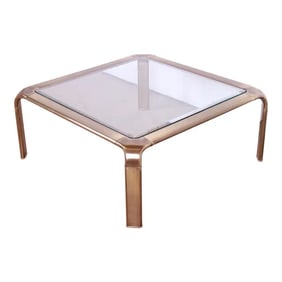 John Widdicomb Hollywood Regency Brass and Glass Cocktail Table, Circa 1970s