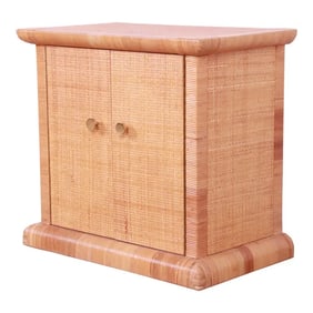 Bielecky Brothers Organic Modern Woven Rattan Bar Cabinet