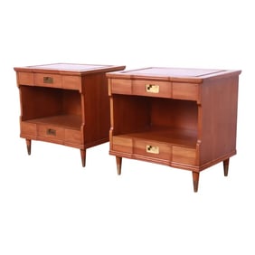 John Widdicomb Mid-Century Modern Cherry Wood Nightstands, Circa 1960s