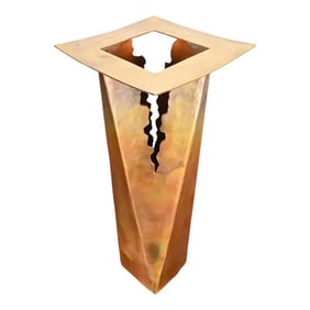 Paul Evans Style Brutalist Hand Wrought Copper Large Vase, Circa 1970s