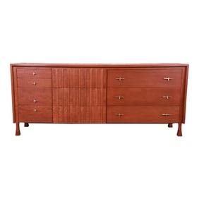 John Widdicomb Mid-Century Modern Mahogany Lowboy Dresser, Newly Refinished