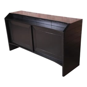 Harold Schwartz for Romweber Ebonized Bar Cabinet, Newly Refinished