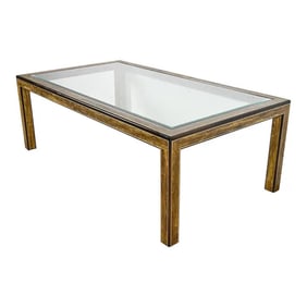Bernhard Rohne for Mastercraft Hollywood Regency Acid Etched Brass Dining Table, 1970s