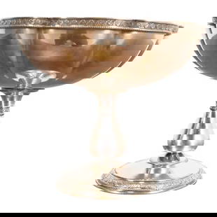 Tiffany & Co. Antique Silver Pedestal Fruit Bowl or Center Bowl: A gorgeous antique silver soldered pedestal fruit bowl or center bowlBy Tiffany & Co. (signed to the underside)USA, Late 19th CenturyMeasures: 8.5"W x 8.5"D x 7.5"H.Good original vintage condition.