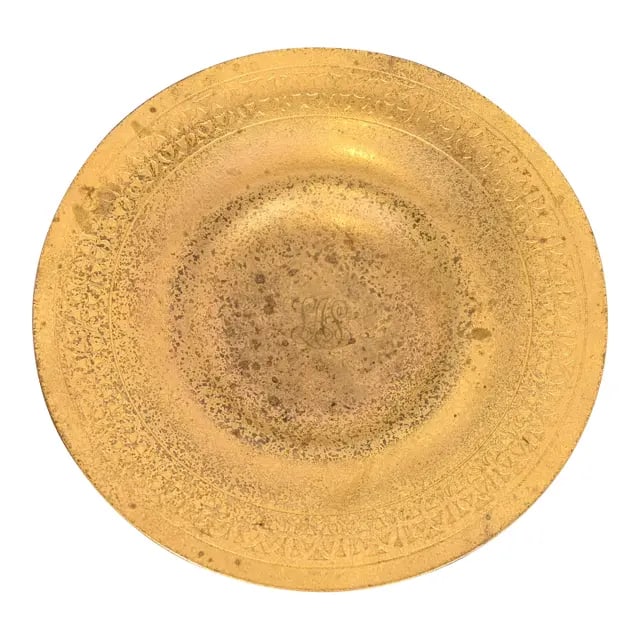 Tiffany Studios New York Bronze Doré Plate or Shallow Bowl (1 of 11)