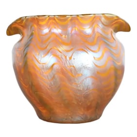 Loetz Art Nouveau Phenomenon Gre Crete Iridescent Art Glass Vase