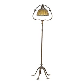Tiffany Studios New York Linenfold Harp Floor Lamp