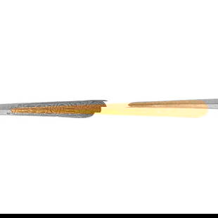 Tiffany Studios New York Zodiac Bronze Doré Letter Opener: A gorgeous antique Arts & Crafts or Art Deco period gilt bronze letter opener featuring Zodiac designs By Tiffany Studios (signed on the side) New York, USA, Early 20th Century Measures: 10.5"W x 1"D