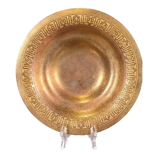 Tiffany Studios New York Bronze Doré Plate or Shallow Bowl (1 of 10)