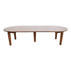 Gustav Stickley Mission Oak Arts & Crafts Extension Dining Table, Newly Refinished