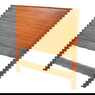 Frank Lloyd Wright Taliesin Mahogany Twin Headboard, 1950s: An exceptional Mid-Century Modern "Taliesin" twin headboard By Frank Lloyd Wright for Heritage Henredon USA, 1950s Mahogany, with iconic carved geometric Taliesin detailing. Measures: 40"W x 1.5"D x 3