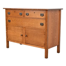 Lifetime Furniture Antique Mission Oak Arts & Crafts Sideboard Buffet, Circa 1900