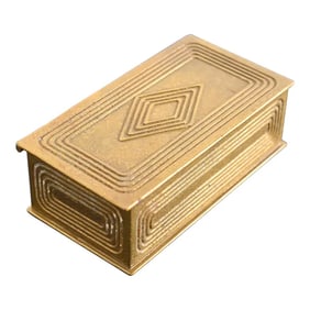 Tiffany Studios New York Graduate Pattern Bronze Doré Stamp Box
