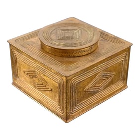 Tiffany Studios New York Graduate Pattern Bronze Doré Inkwell