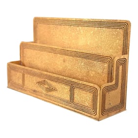 Tiffany Studios New York Graduate Pattern Bronze Doré Letter Rack
