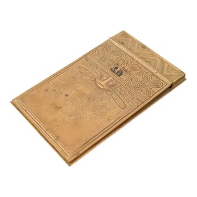 Tiffany Studios New York American Indian Bronze Doré Notepad Holder