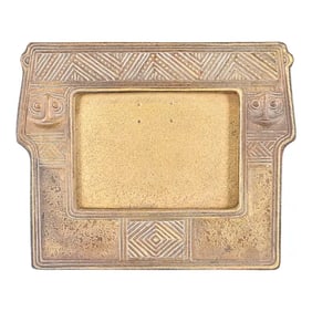 Tiffany Studios New York American Indian Bronze Doré Desk Calendar Frame or Picture Frame