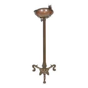 Tiffany Studios New York Art Deco Sculpted Bronze Floor Standing Ash Tray