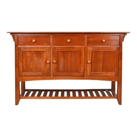 Ethan Allen Arts & Crafts Cherry Wood Sideboard or Bar Cabinet