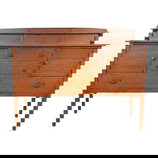 Limbert Antique Mission Oak Arts & Crafts Sideboard Buffet or Bar Cabinet, Circa 1900: An exceptional Mission or Arts & Crafts sideboard, credenza, buffet server, or bar cabinet By Charles P. Limbert Co. USA, Circa 1900 Quartersawn oak, with original hammered copper hardware. Measures: