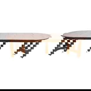 Gustav Stickley Antique Mission Oak Arts & Crafts Extension Dining Table, Newly Refinished: A rare and exceptional antique Mission or Arts & Crafts quarter sawn oak extension dining table By Gustav Stickley USA, Circa 1900 Measures: 53.5"W x 53.5"D x 29.88"H. Extends up to 118.5"W with five
