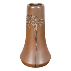 Heintz Arts & Crafts Sterling Silver on Bronze Vase