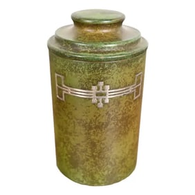 Heintz Arts & Crafts Sterling Silver on Bronze Humidor or Container With Lid