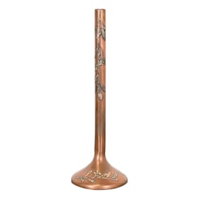 Heintz Arts & Crafts Sterling Silver on Bronze Tall Bud Vase