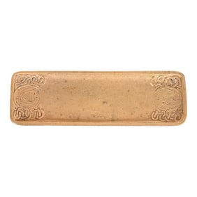 Tiffany Studios New York Zodiac Bronze Doré Pen Tray